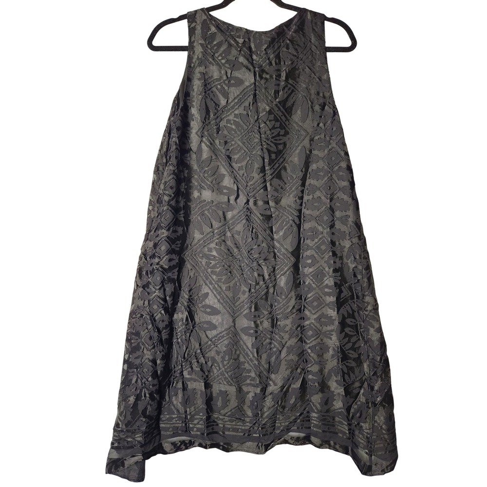 M.S.S.P Black Jacquard Sleeveless Midi Dress - M - Picture 2 of 9